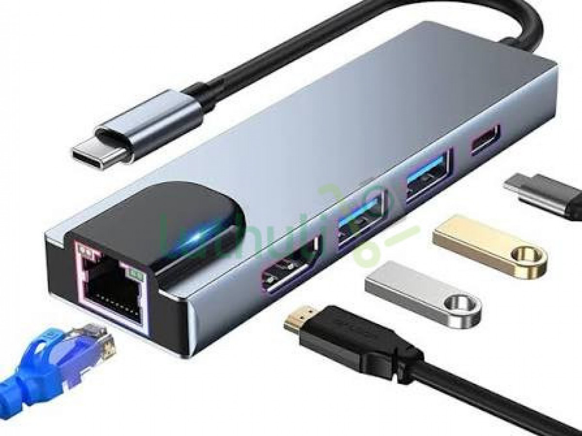 USB-C Docking Station with LAN Ethernet & HDM