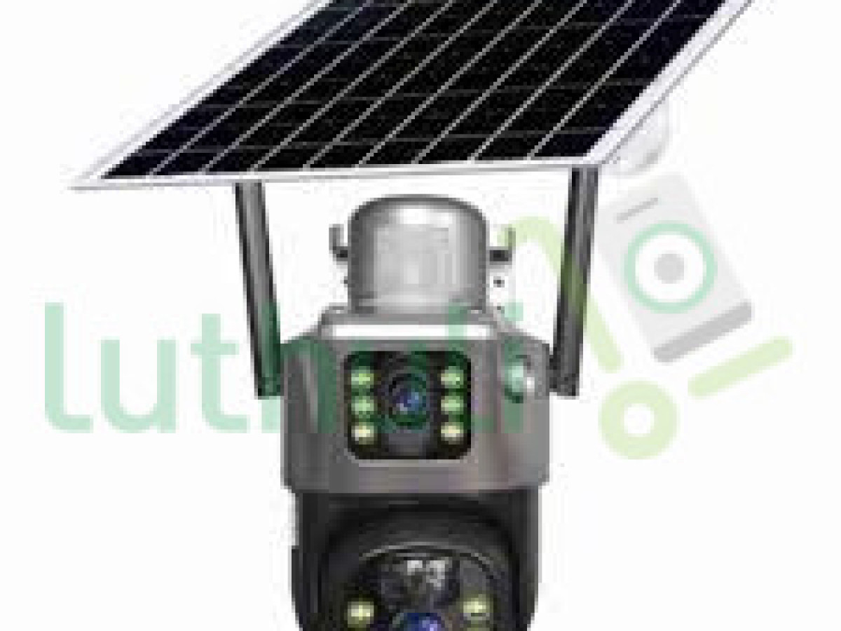 HD Dual Lens Solar PTZ Camera 360° Outdoor