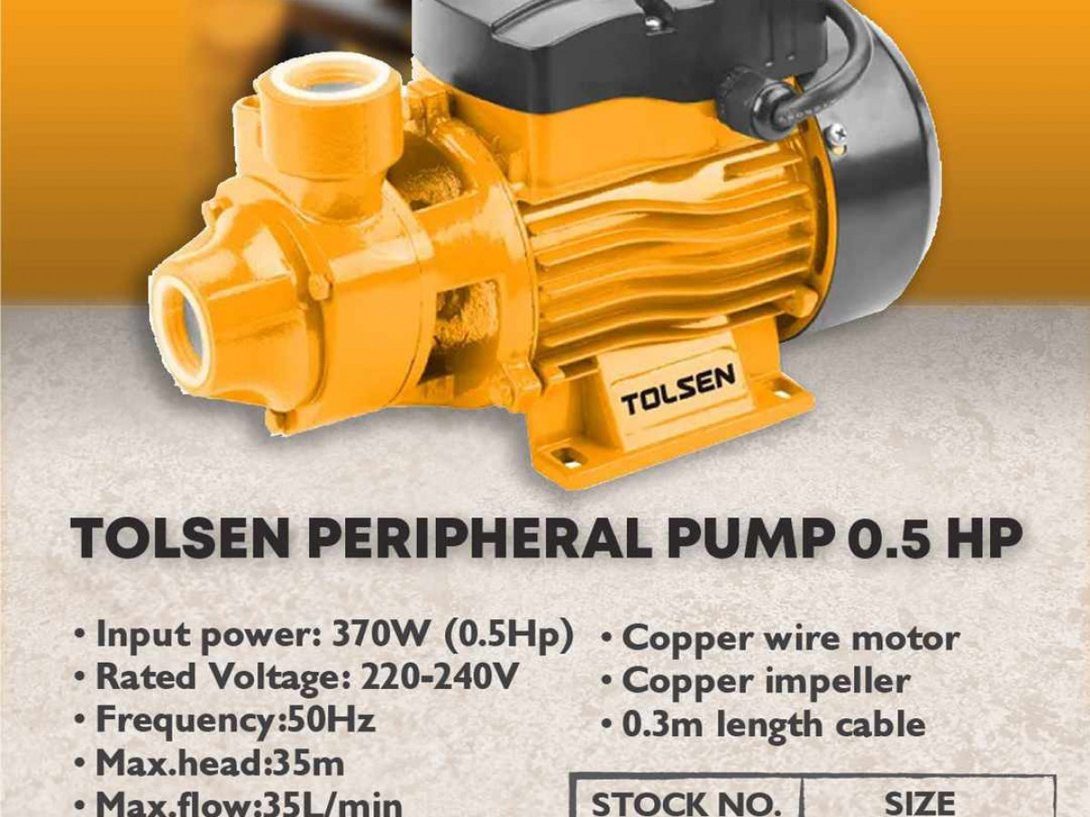 Tolsen Booster Water Pump 0.5 HP, 370W