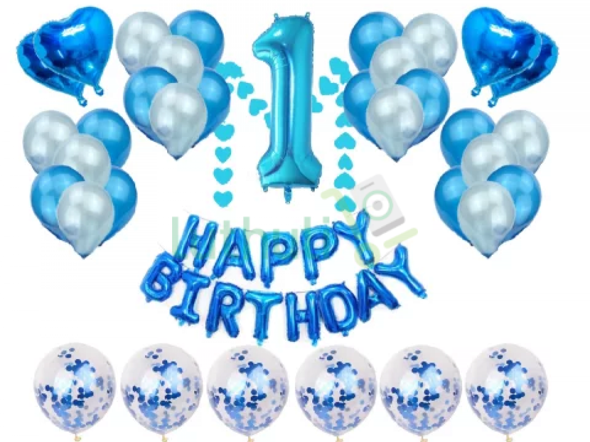 1st birthday baloons decorations set