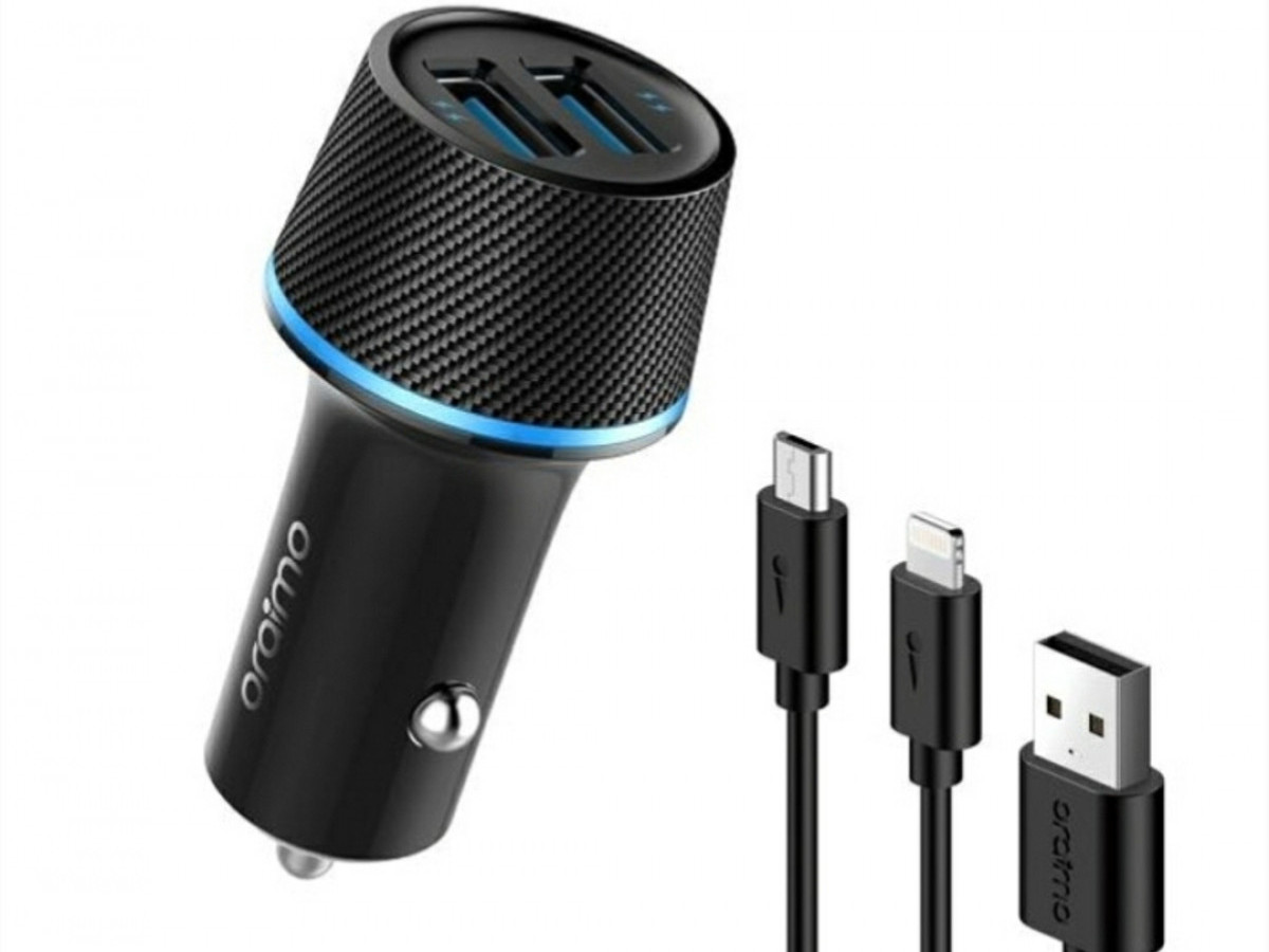 oraimo Highway Car Charger with 2-In-1 cable