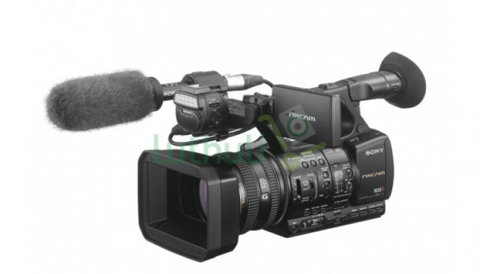 Professional Sony camcorder with XLR audio and broadcast-quality