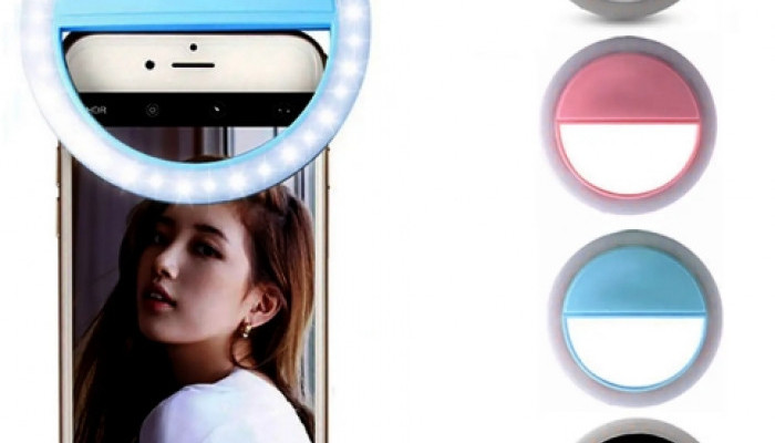USB Rechargeable Mobile Phone Beauty Clip-on LED Ring Light