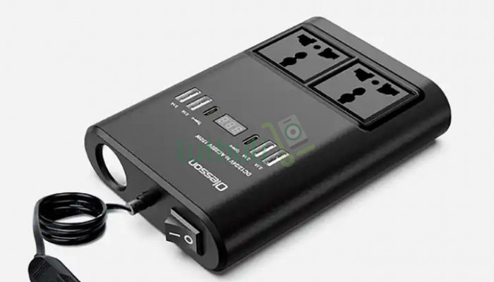 12V/24V to 220V Car Inverter with 4 USB Ports and Type C Port