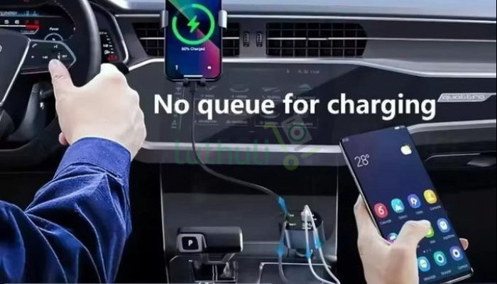 120W Retractable 4-in-1 Fast  Car Charger