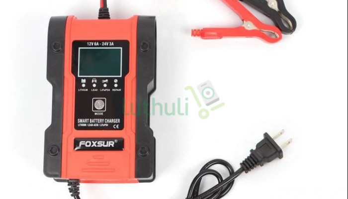 FOXSUR Lithium Battery Charger, 12V/24V 6Amp Full Automatic Intel