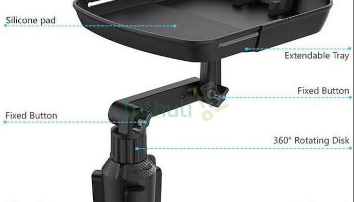 Adjustable Extendable Arm Flexible Car Cup Holder & Food Tray