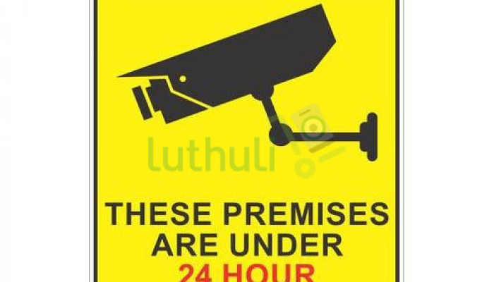 Visible CCTV warning sign for security awareness and deterrence