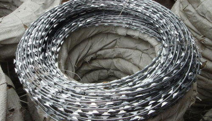 razor wire in bundles
