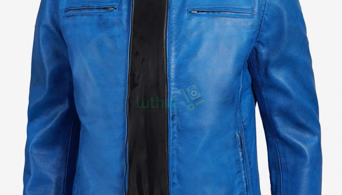 Blue Leather Jacket
